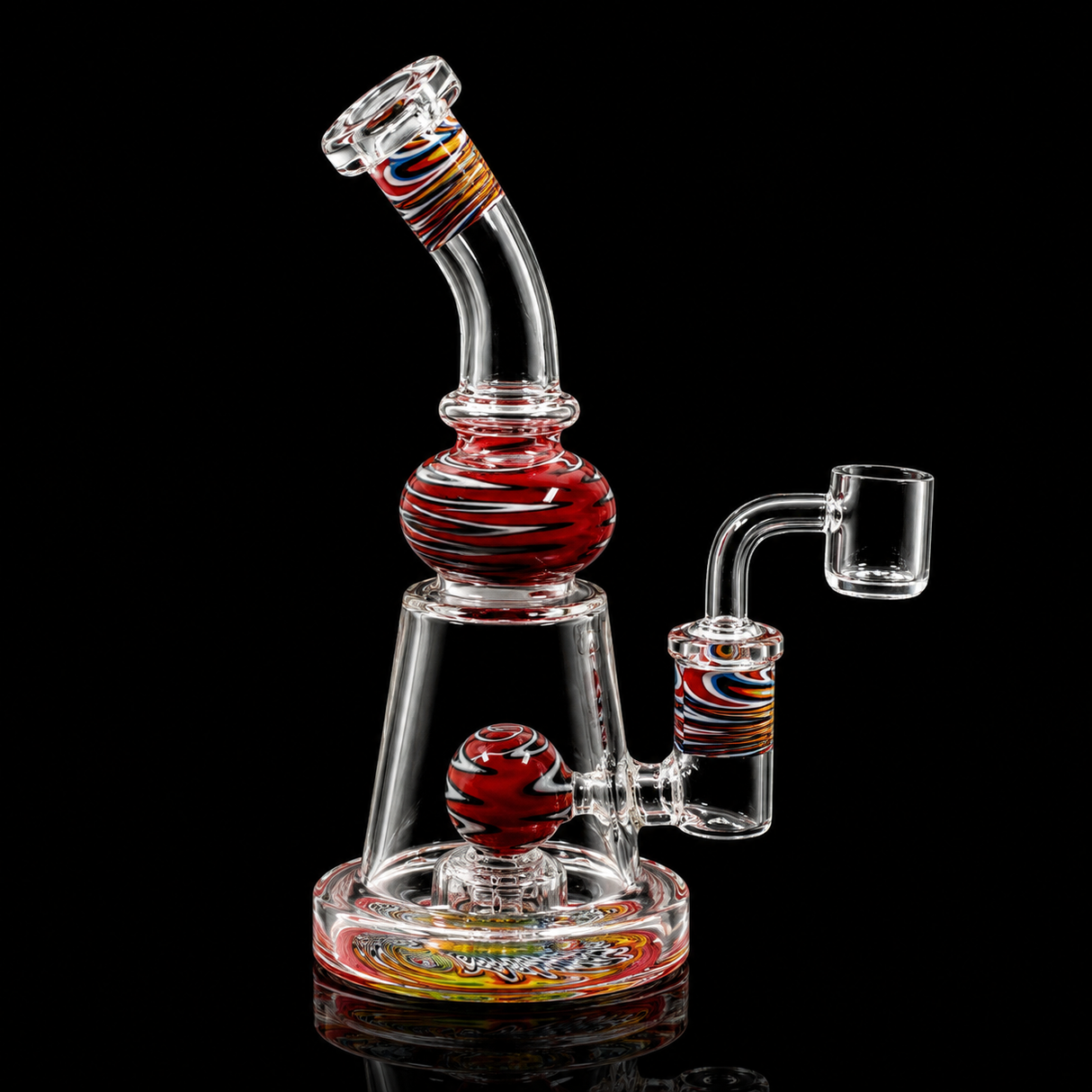7 Inch Swirl Glass Dab Rig with Marble Perc | SmokeMEGA