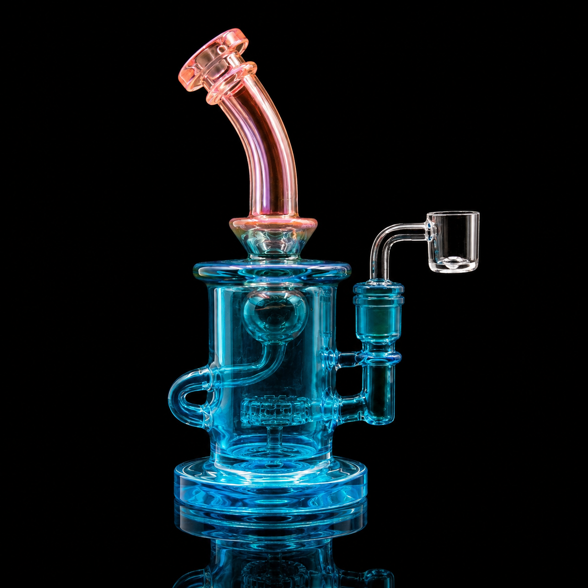 8 Inch Neon Color Mini Recycler Dab Rig | SmokeMEGA