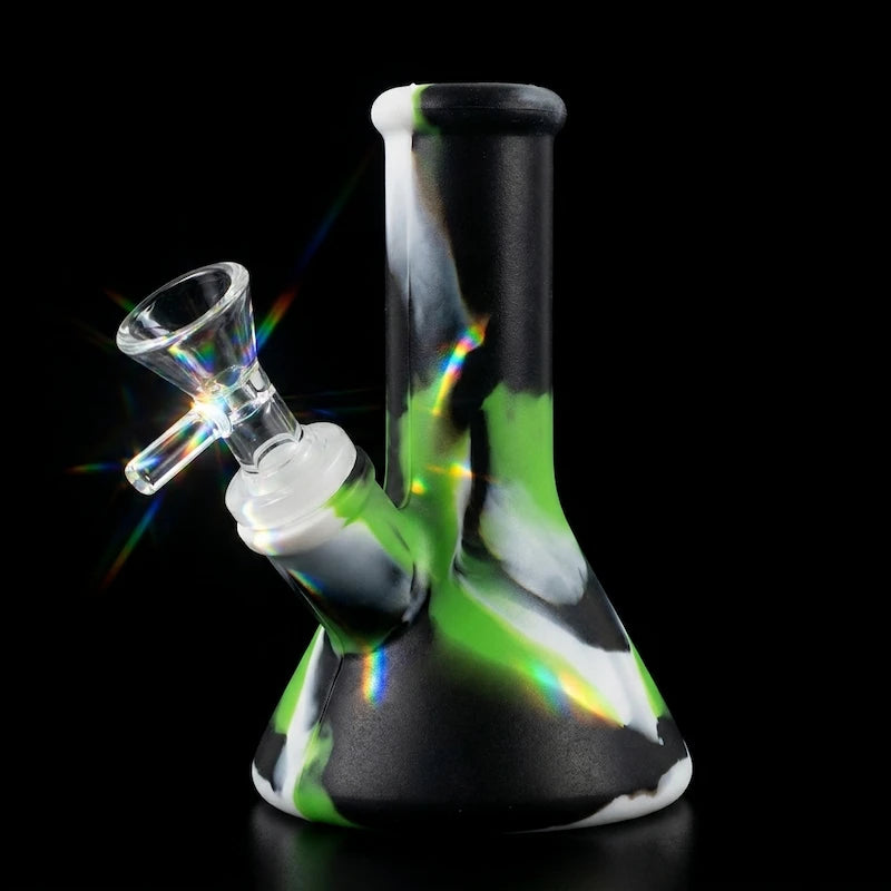 4-Inch Mini Silicone Beaker Bong | Unbreakable Travel Water Pipe