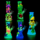 10 INCH GLOW IN DARK HEADDY BEAKER BONG
