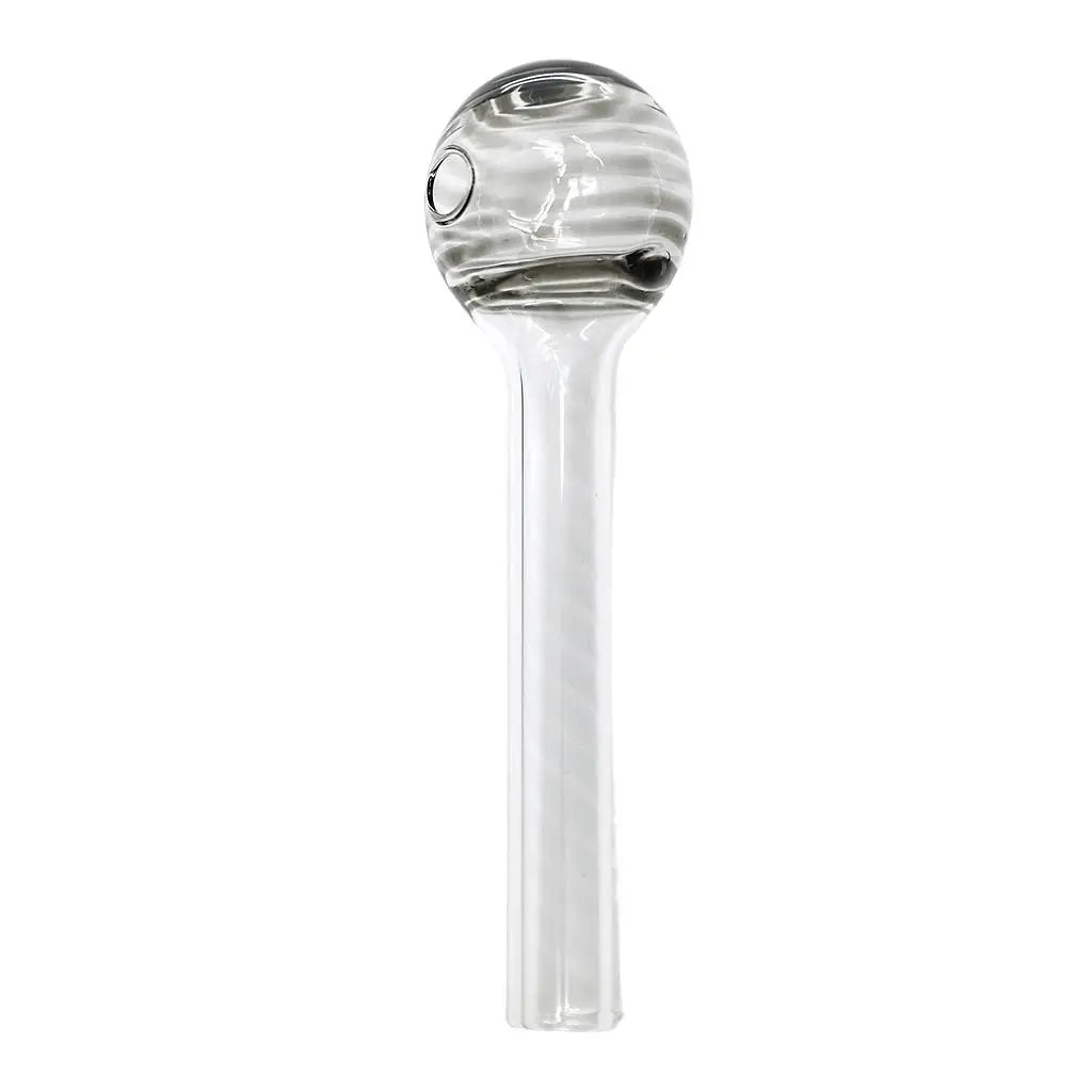 Colored striped 4" oil burner pipe, borosilicate glass, pack of 12.