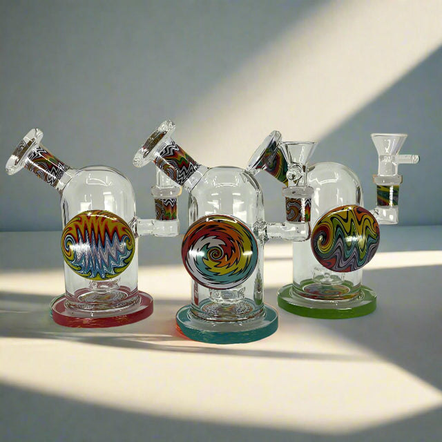 Egyptian art Dab Rig with intricate designs and glass art.