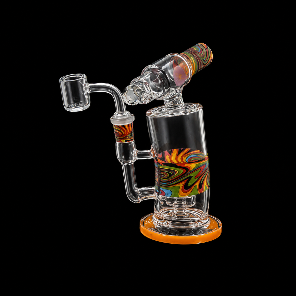 7 Inch Colorful Wig Wag Glass Dab Rig | SmokeMEGA