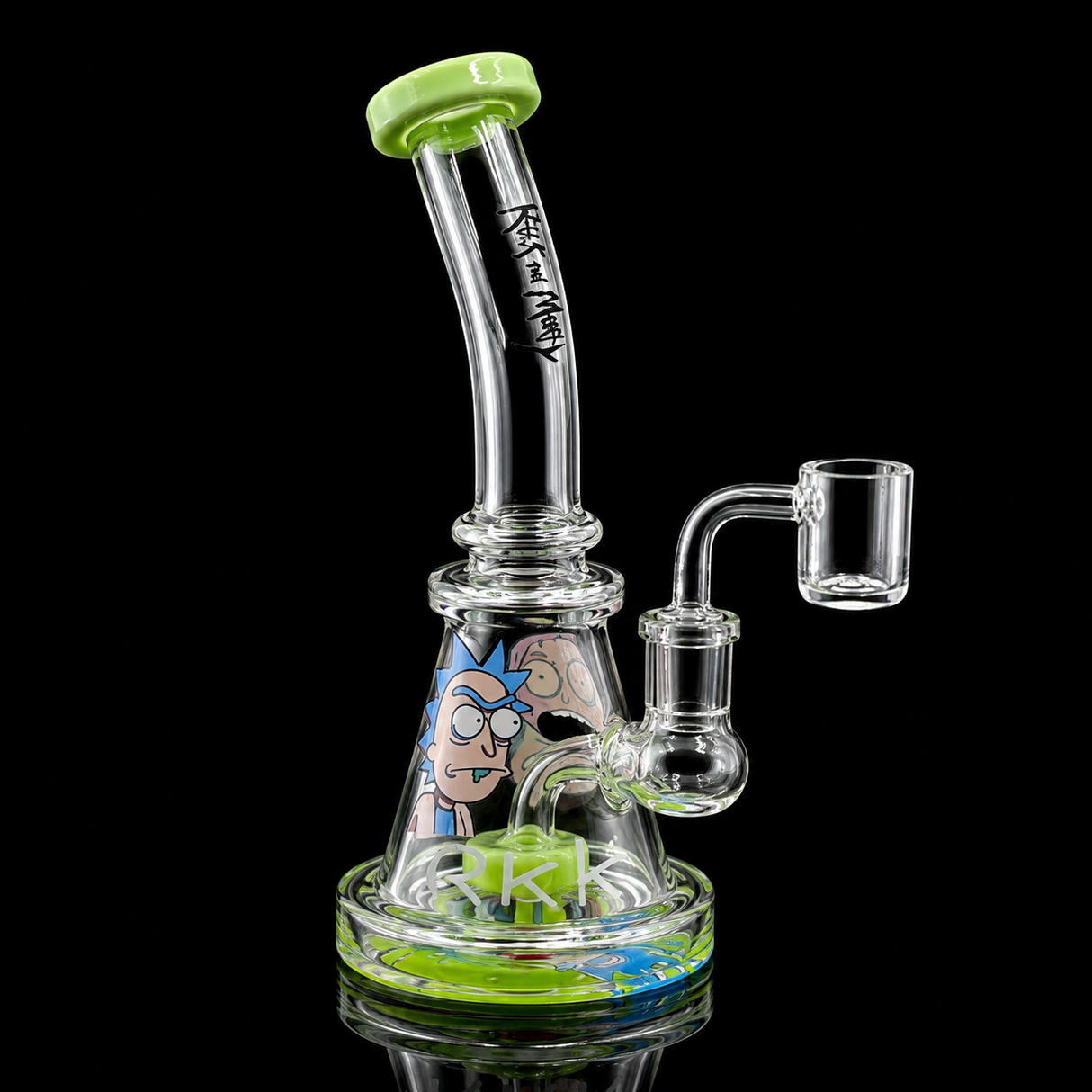 8 Inch Character Art Bent Neck Dab Rig | SmokeMEGA