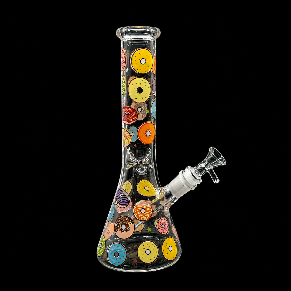 10 Inch Colorful Donut Print Beaker Bong | SmokeMEGA