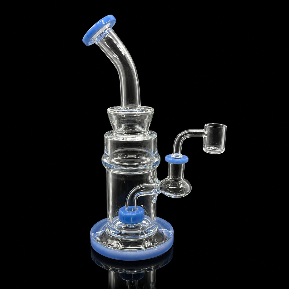 9 Inch Curved Neck Showerhead Dab Rig | SmokeMEGA