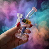 6” Cute Face Color Art Bent Dab Rig