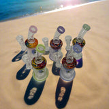 6” Cute Face Color Art Bent Dab Rig