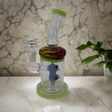 6” Cute Face Color Art Bent Dab Rig
