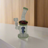 6” Cute Face Color Art Bent Dab Rig