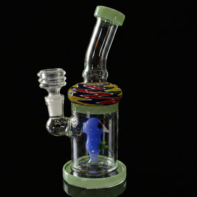 6” Cute Face Color Art Bent Dab Rig