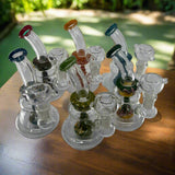 Newest colorful 6 inch aesthetic dab rig with compact design and premium glass construction.