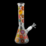 10 Inch Colorful Donut Print Beaker Bong | SmokeMEGA