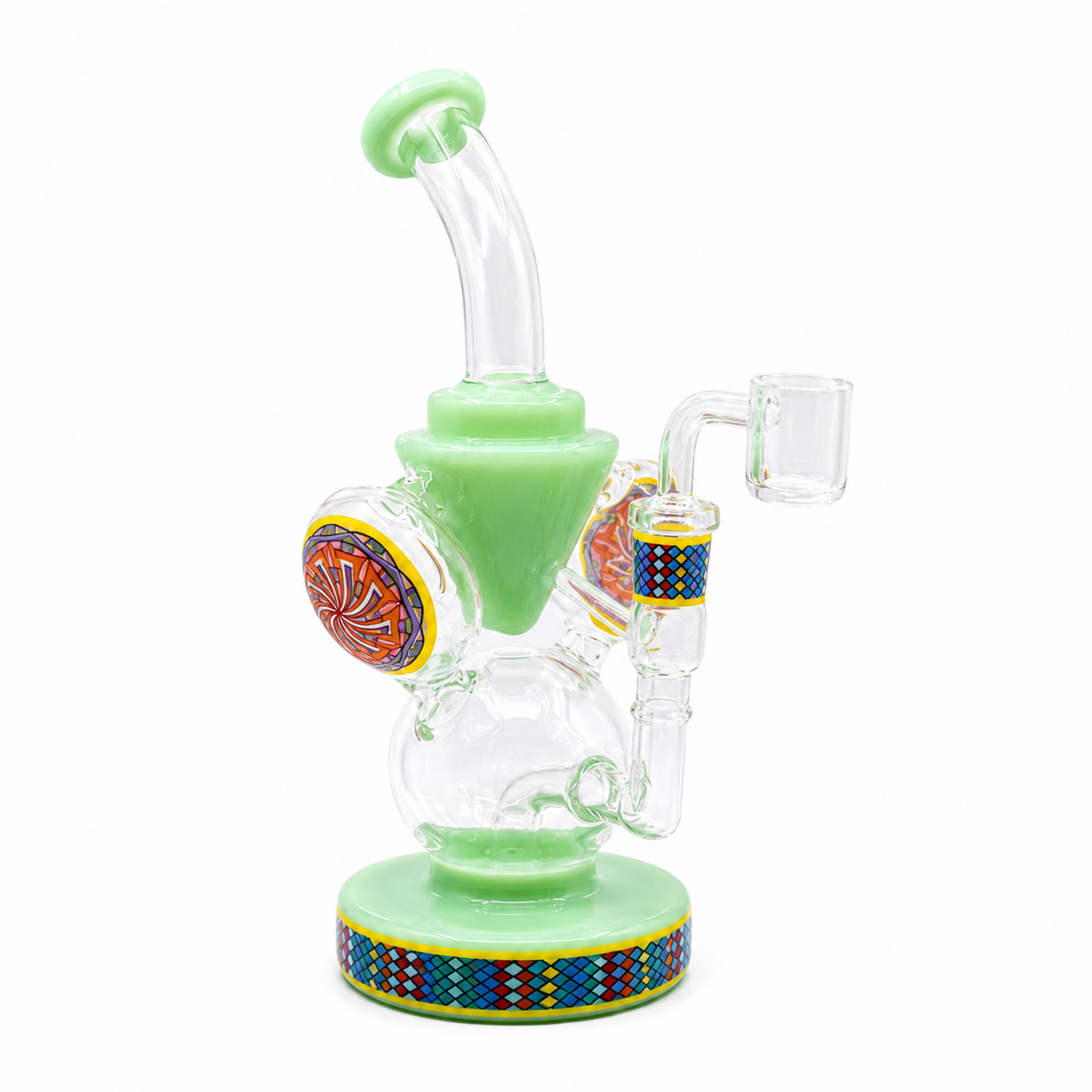 9" Dual Recycler Glass Dab Rig