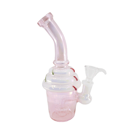 8 Inch Ice Cream Bant Dab Rig with whimsical ice cream cone design, made from premium borosilicate glass, 14mm male joint.