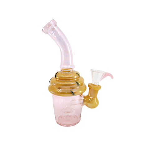 8 Inch Ice Cream Banger Dab Rig with whimsical ice cream cone design made of premium borosilicate glass, featuring a 14mm male joint.