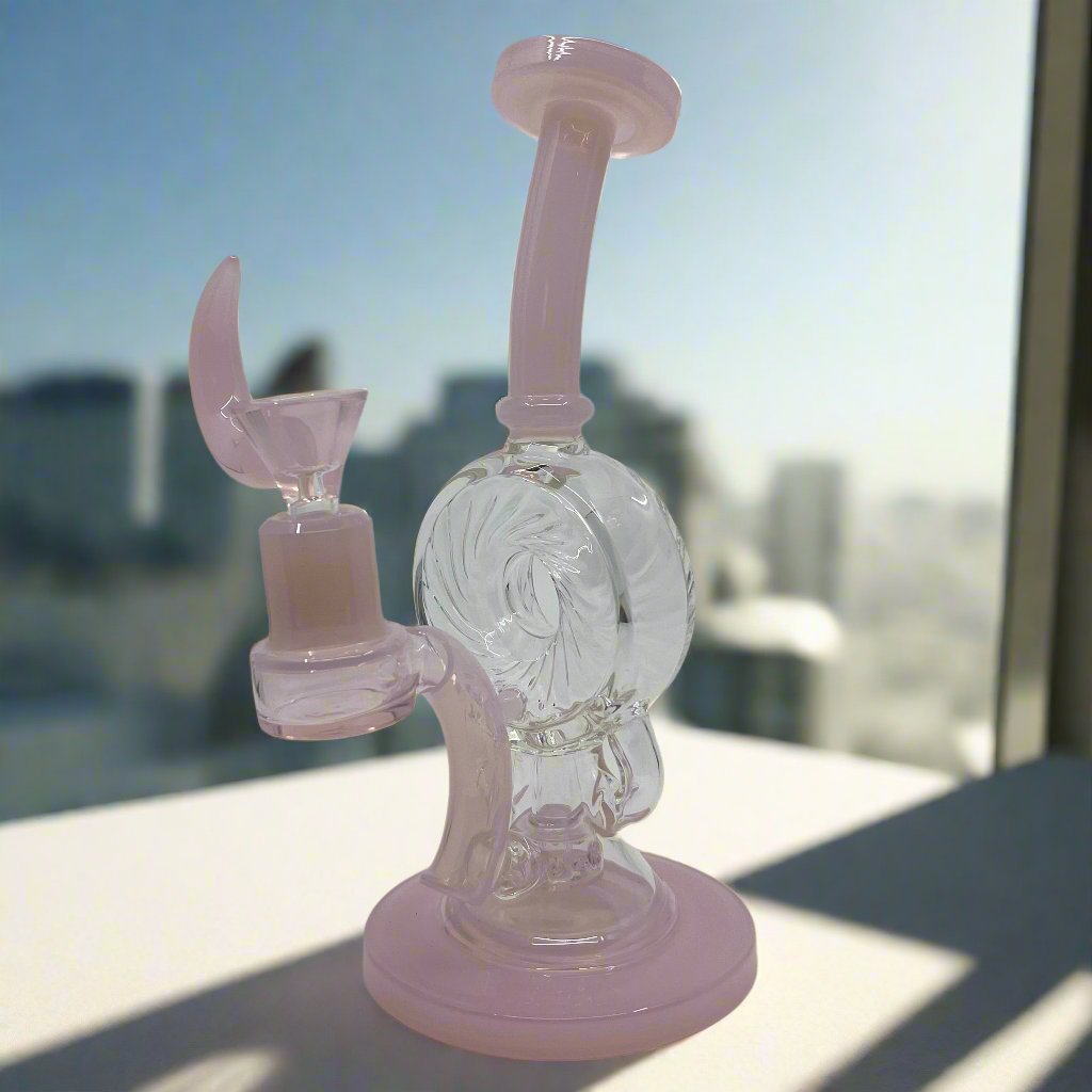 Donuts Dab Rig with unique donut design and sleek finish.