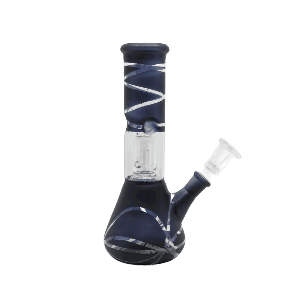 8-inch glass percolator bong with dome and unique layered design.