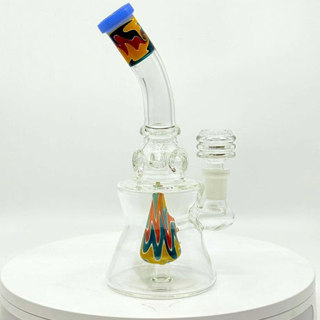 8" Rainbow Twist Shower Head Dab Rig - SmokeMEGA