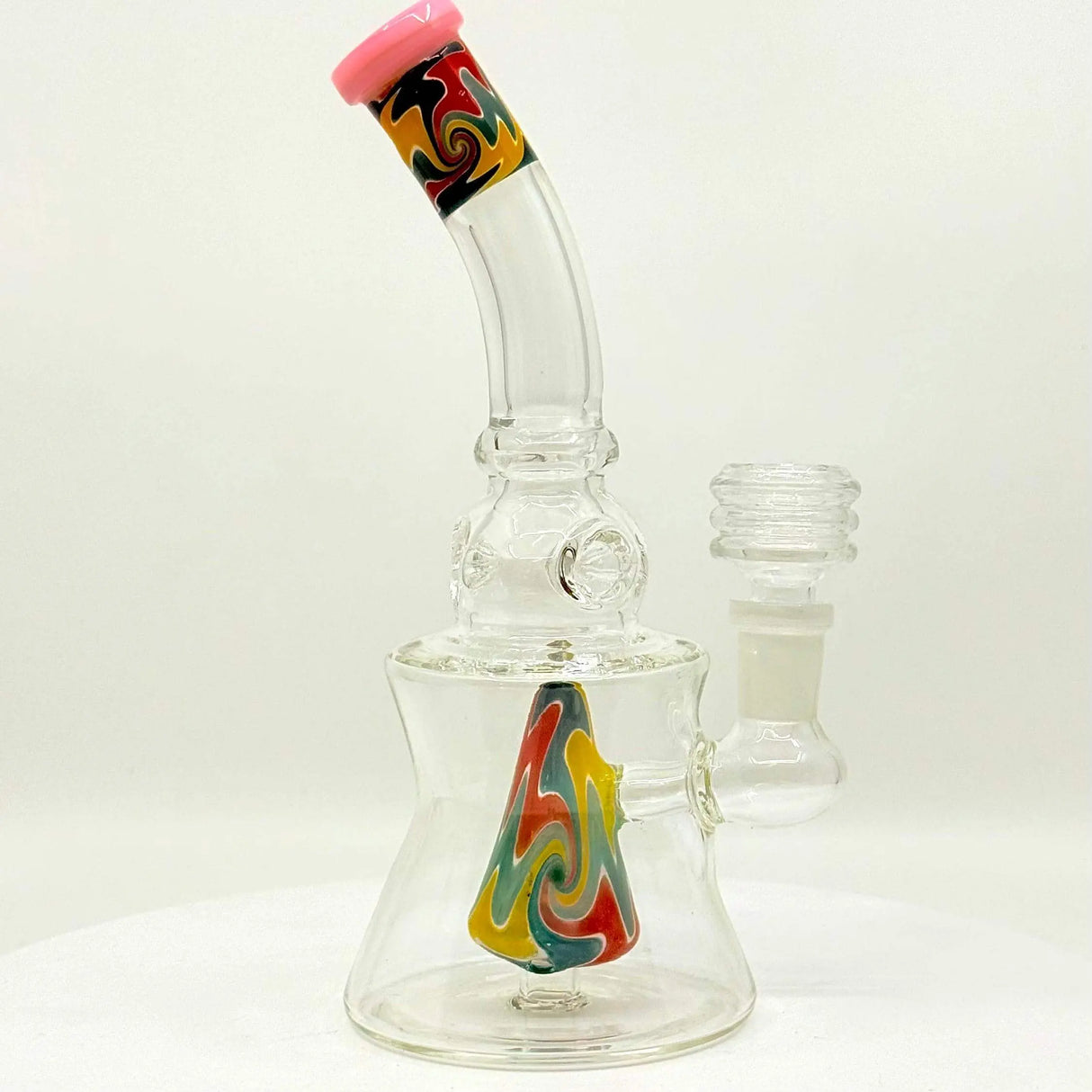8" Rainbow Twist Shower Head Dab Rig - SmokeMEGA