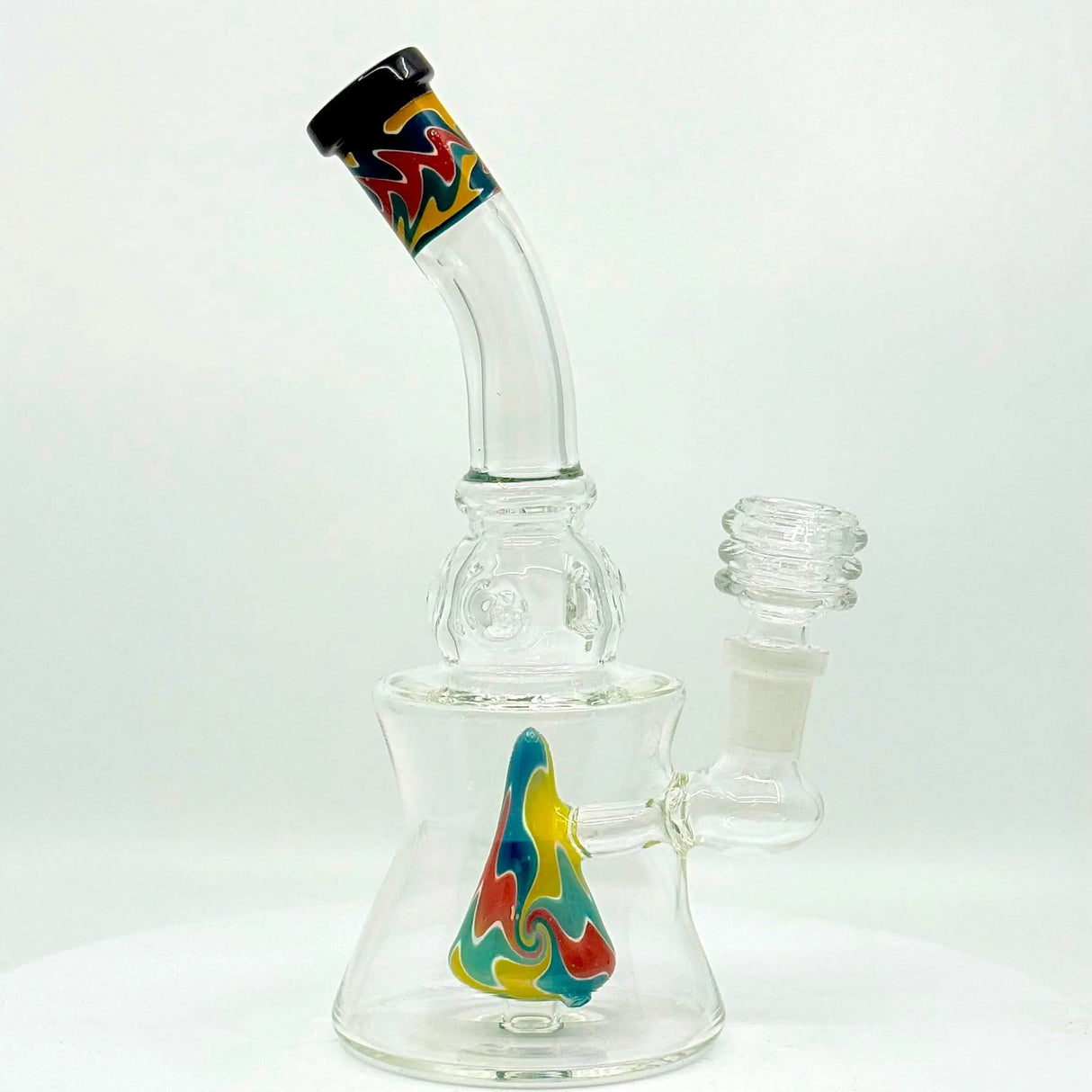 8" Rainbow Twist Shower Head Dab Rig - SmokeMEGA