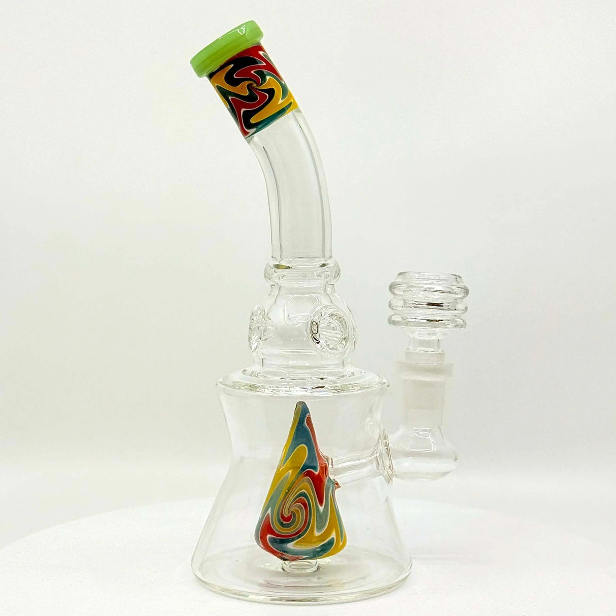 8" Rainbow Twist Shower Head Dab Rig - SmokeMEGA