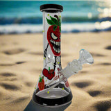 8" Glow In Dark Multi Design Beaker Bong with 3D ART