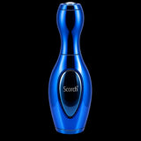 A metallic blue bottle-shaped device with the brand name 'Scorch' printed in white on the front, set against a plain white background.