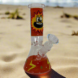 8" Glow In Dark Multi Design Beaker Bong with 3D ART