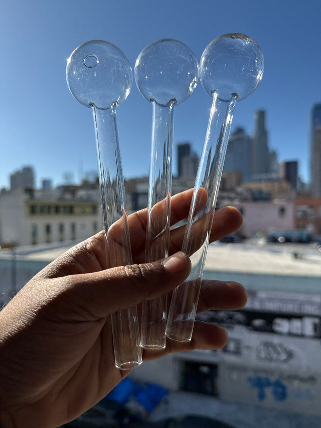 8" Jumbo Clear Glass Oil Burner | High-Quality Durable Borosilicate Glass