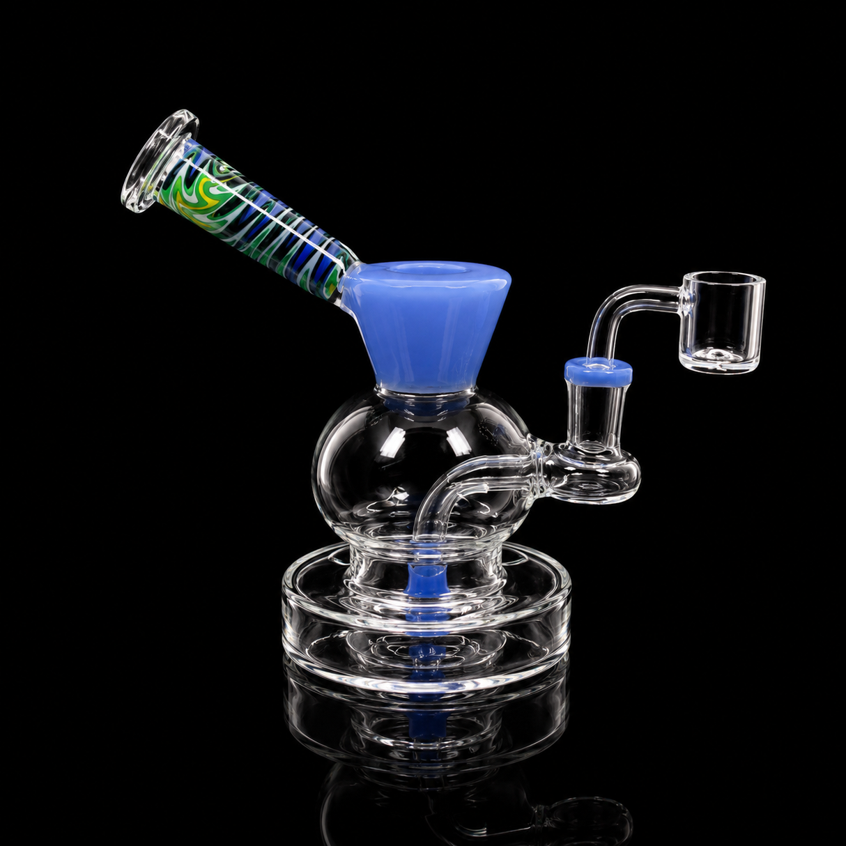 7 Inch Premium Color Accent Bubble Dab Rig | SmokeMEGA
