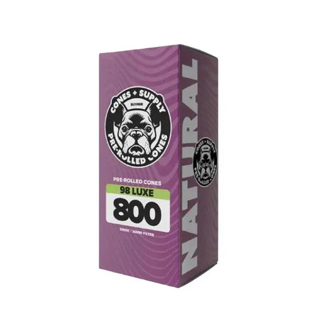 98 Luxe Size Natural Paper Pre-Roll Cones - Unbleached Paper - SmokeMEGA