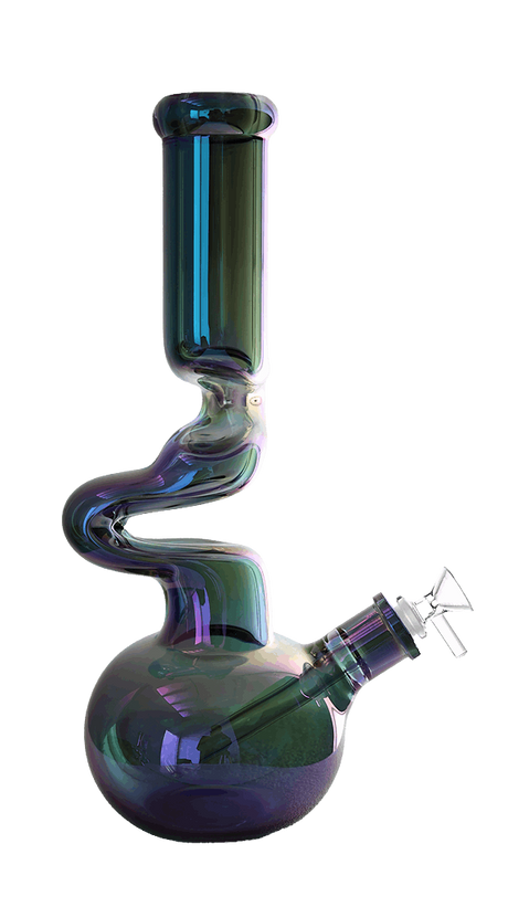 Beaker Bong | Zong Metallic Zig Zag Beaker Bong 