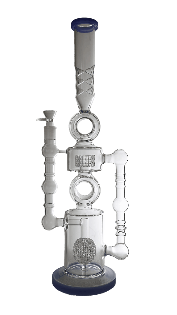 Water Bong In California | 22" Dual Perc Recycler Style Water Pipe Bong