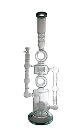 Dual Perc Recycler Style Water Pipe Bong