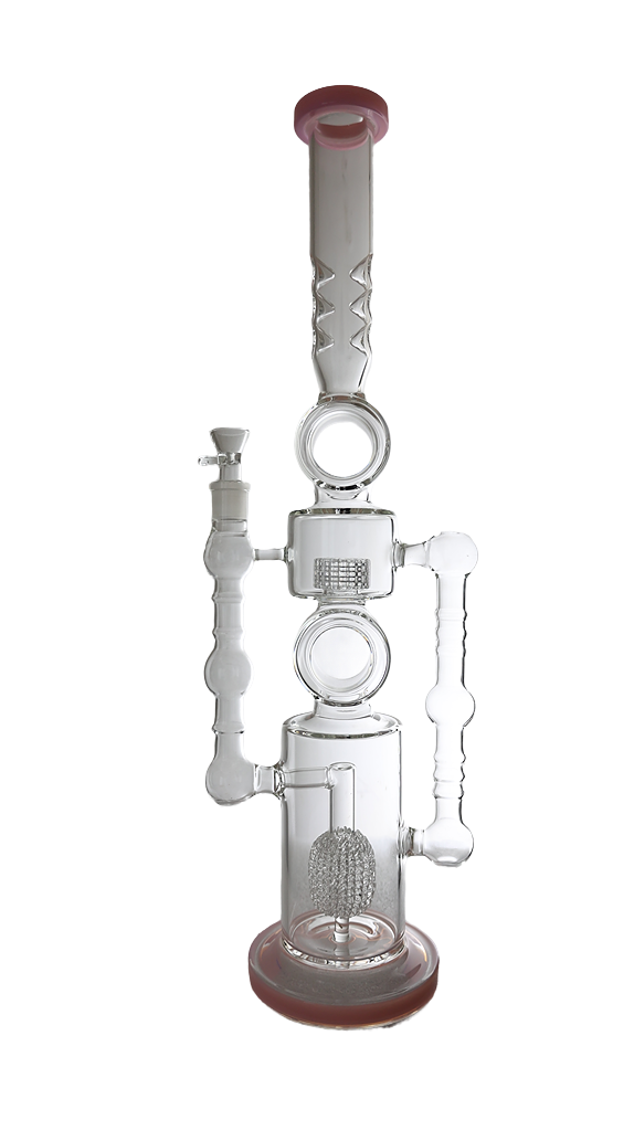 Dual Perc Recycler Style Water Pipe Bong