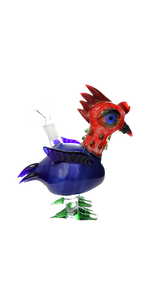 Dab Rig | 6" Red Chicken Glass Handmade Water Pipe