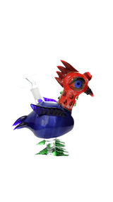 Dab Rig | 6" Red Chicken Glass Handmade Water Pipe