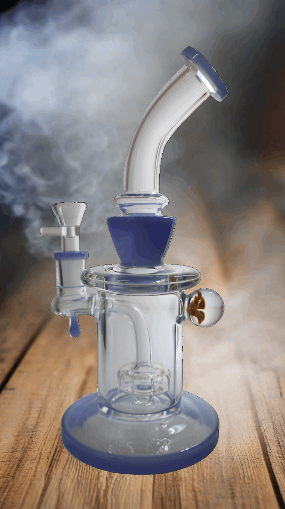 Dab Rig | Marble Thick Perc Water Pipe 9"