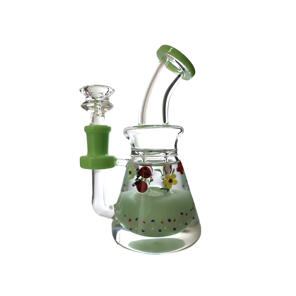 SirEEL Glycerin Nature Assorted Colors & Designs Shower Dab Rig 7" with glycerin cooling and showerhead perc.