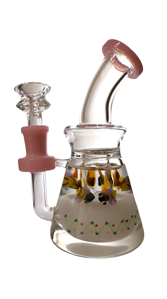 SirEEL Glycerin Nature Shower Dab Rig 7" with assorted colors and designs.