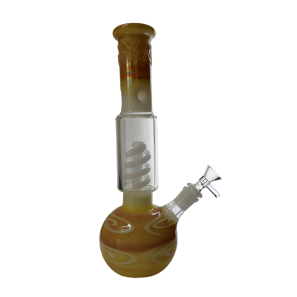 FUMED SPIRAL PERC BEAKER CHEEF GLASS WATER PIPE BONG 11 "