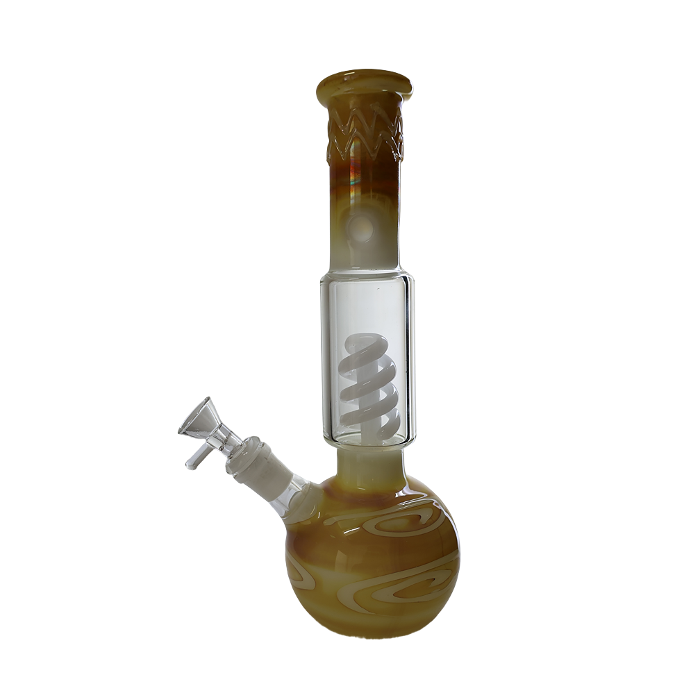 FUMED SPIRAL PERC BEAKER CHEEF GLASS WATER PIPE BONG 11 "