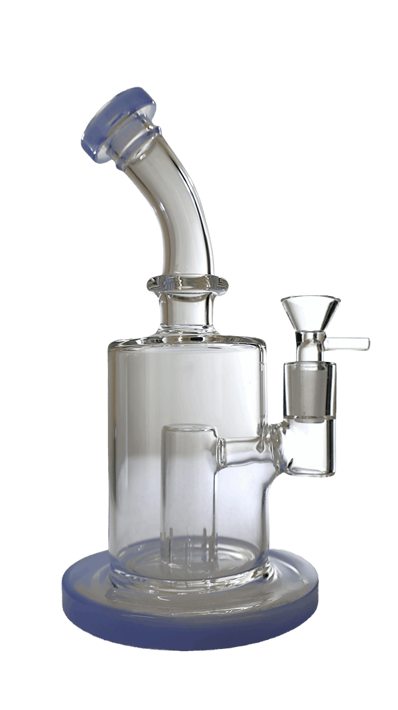 BONG | Glass Bubbler with Slitted Perc Water Pipe Bong 9"