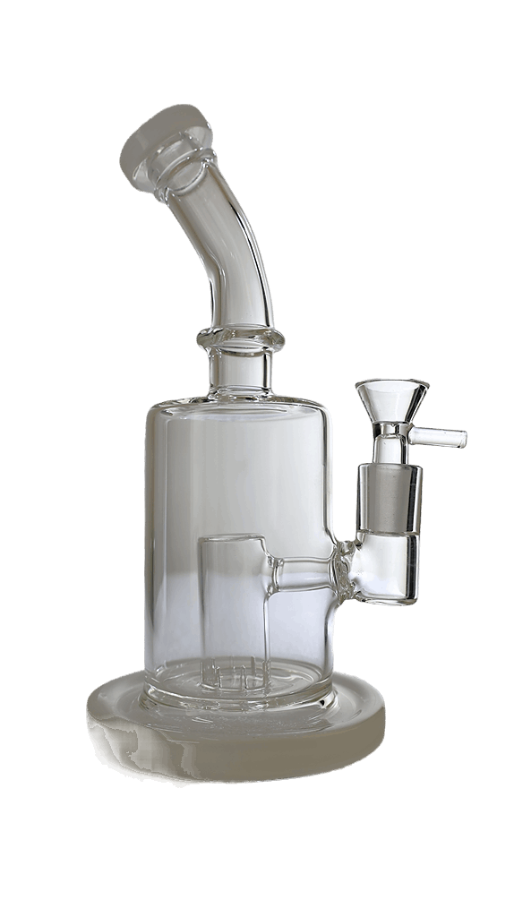 BONG | Glass Bubbler with Slitted Perc Water Pipe Bong 9"