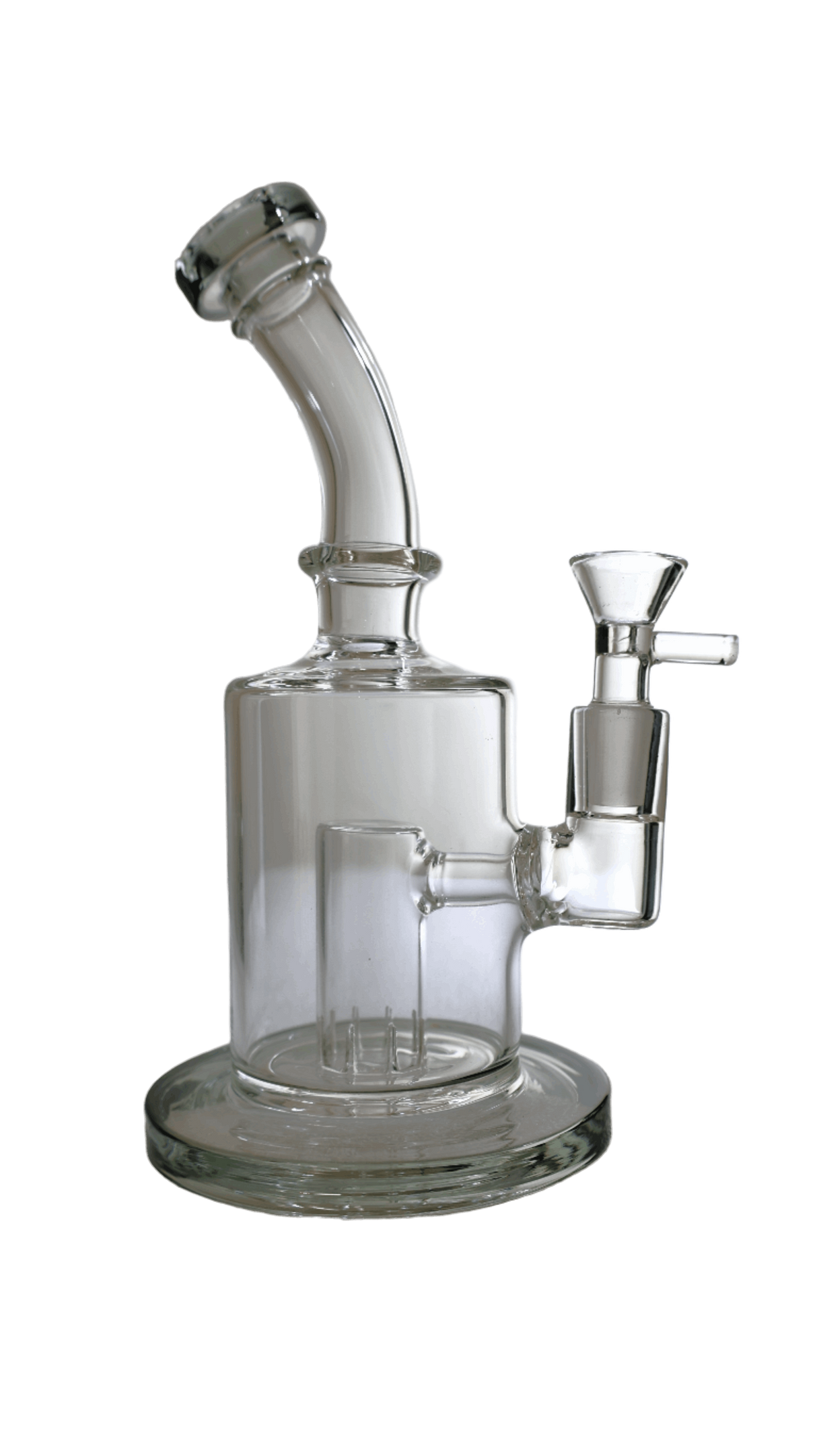 BONG | Glass Bubbler with Slitted Perc Water Pipe Bong 9"