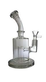 BONG | Glass Bubbler with Slitted Perc Water Pipe Bong 9"