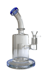 BONG | Glass Bubbler with Slitted Perc Water Pipe Bong 9"