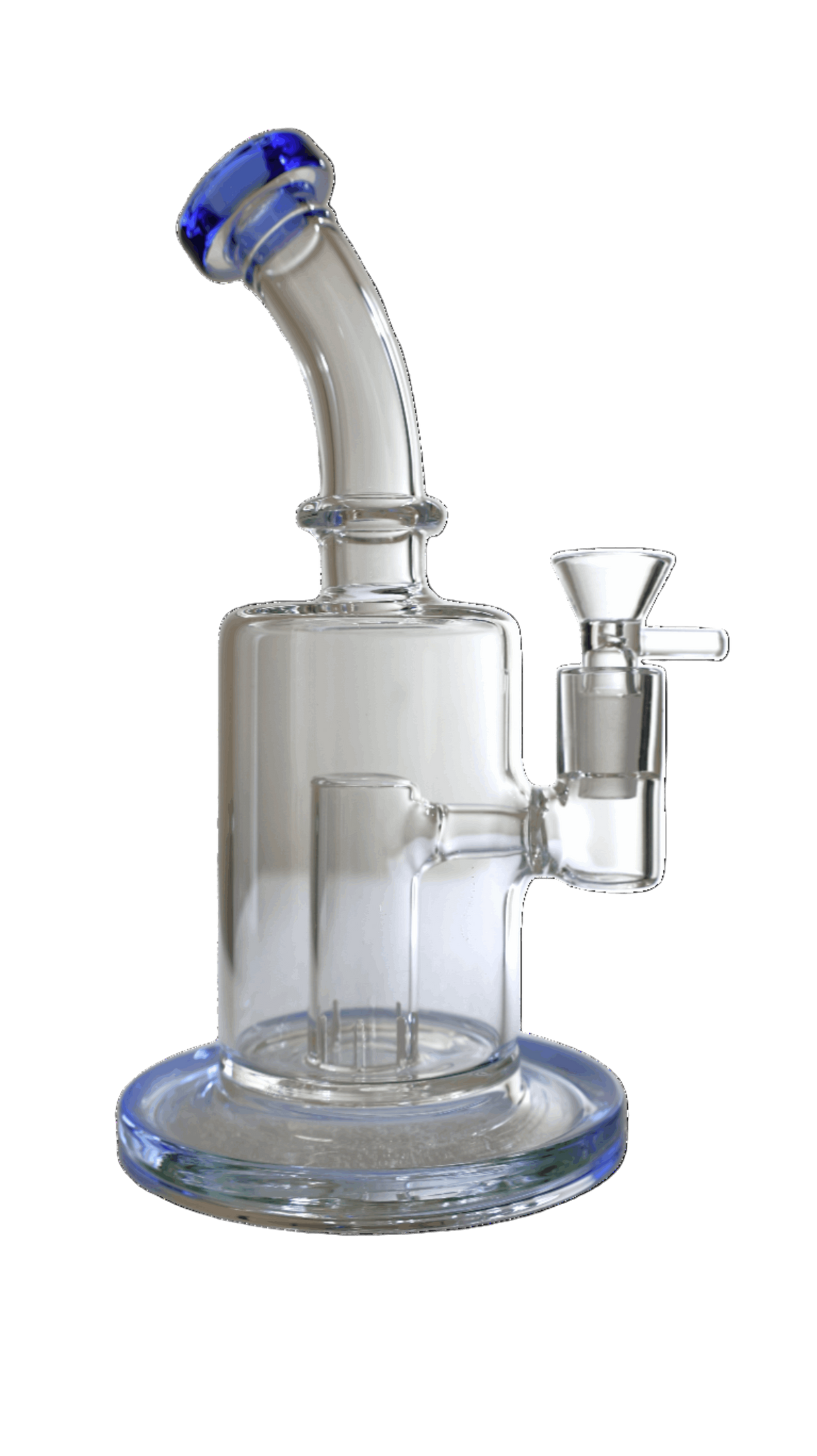 BONG | Glass Bubbler with Slitted Perc Water Pipe Bong 9"