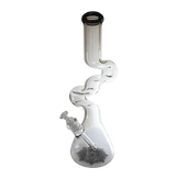 Flower Design Thick Big Z Shaped Twisted Bong